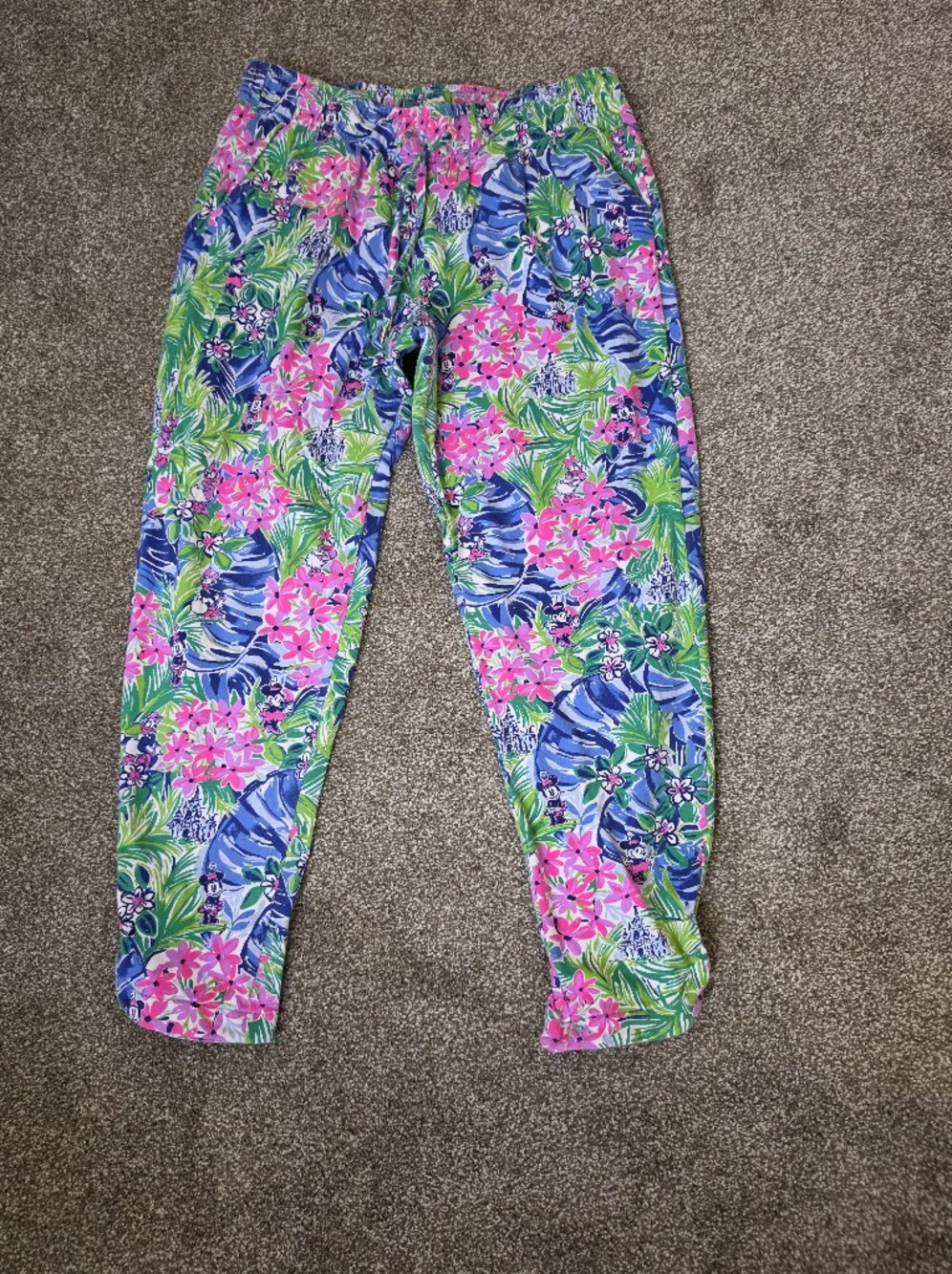 Lilly Pulitzer Pink & Blue Tropical Floral Leggings